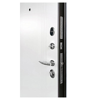 Дверь ЛУАРА Эмаль Бетон графит / Экошагрень белая Промет