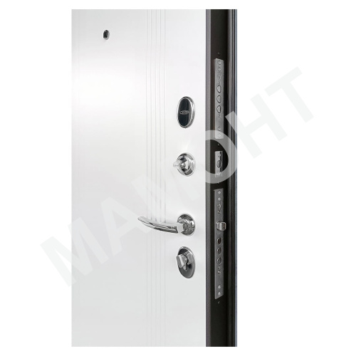 Дверь ЛУАРА Эмаль Бетон графит / Экошагрень белая Промет - Фото 4