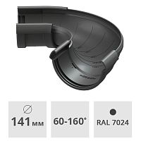 Угол желоба 60°-160° Docke Lux ПВХ 141 мм, графит