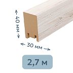 Интерьерная рейка МДФ STELLA Ривьера Дуб Санремо Белый 40 x 30 x 2700 мм