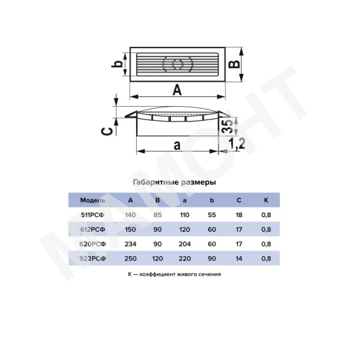 Решетка вентиляционная приточно-вытяжная ERA - Фото 2