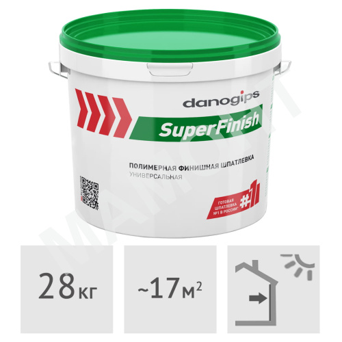 Шпатлевка готовая финишная DANOGIPS SuperFinish, 28 кг