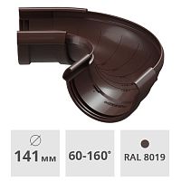 Угол желоба 60°-160° Docke Lux ПВХ 141 мм, шоколад