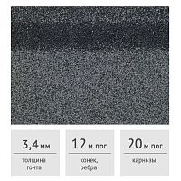 Коньково-карнизная черепица ТЕХНОНИКОЛЬ Серый микс, 5 м2 (12/20 м.пог.)