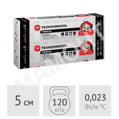 Плиты теплоизоляционные (PIT-плиты) ТехноНИКОЛЬ LOGICPIR Ф/Ф, 0,72 м2