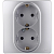 Розетка Legrand ETIKA двойная с заземлением, алюминий - Превью