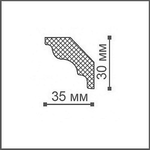 Плинтус потолочный NMC DECOPLINTUS 30 х 35 мм х 2 м, профиль MK, белый