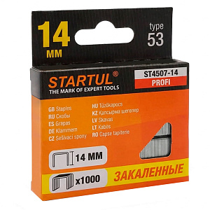 Скобы закалённые 14 мм тип 53, 1000 шт. STARTUL PROFI (ST4507-14)
