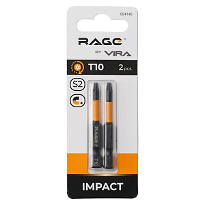Биты "звездочки" TORX-10 50 мм торсионные (2 шт.) RAGE by VIRA (554145)