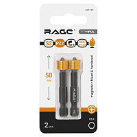 Биты крестообразные PZ2 50мм магнитные с ограничителем (2шт.) VIRA RAGE (554134)