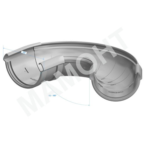 Угол желоба 60°-160° Docke Lux ПВХ 141 мм, карбон