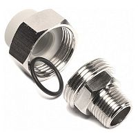 Разборное соединение ПП c муфтой / наружная резьба Wavin Ekoplastik