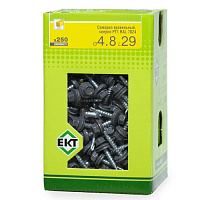 Саморез 4.8 x 29 мм кровельный со сверлом PT1 и резиновой прокладкой, RAL 7024, 250 шт. ЕКТ