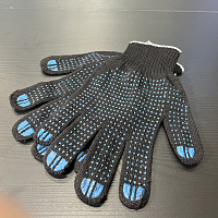 Перчатки х/б с ПВХ "Точка" 10класс (черные)