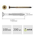 Конструкционный саморез 5.0 x 100 потай WT 200 шт. MFIX