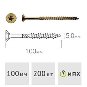 Конструкционный саморез 5.0 x 100 потай WT 200 шт. MFIX