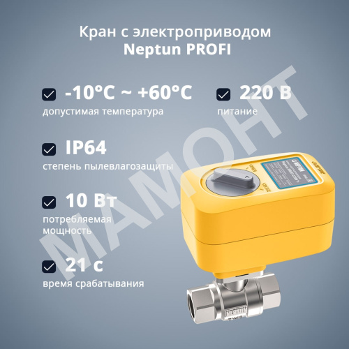 Кран с электроприводом Neptun PROFI 220В - Фото 3