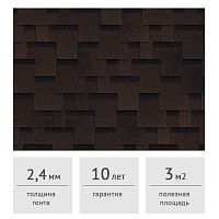 Гибкая черепица ТЕХНОНИКОЛЬ Оптима Аккорд Коричневый, 3 м2