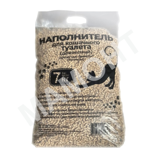 Древесный наполнитель для кошачьего туалета Евролиндэкс, 7 кг