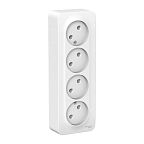 Розетка Systeme Electric BLANCA  открытой установки четверная без заземления, белый