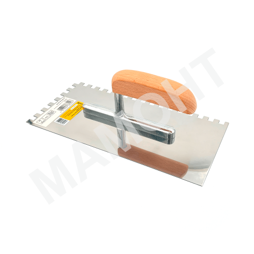 Гладилка нержавеющая 270 x 130 мм зуб 8 x 8 мм МАМОНТ (INS-MMNT-1073)