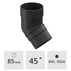 Колено трубы 45° Docke Premium 85 мм, графит (RAL 7024)