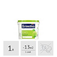 Краска акриловая Sniezka Eko белая, 1 л