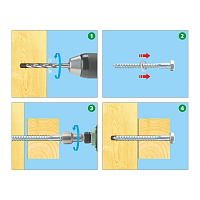 Саморез с шестигранной головкой SSD, 6 x 100 острый, цинк ЕКТ