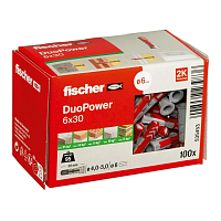 Дюбель распорный универсальный 6 x 30 мм (100 шт.) Fischer DUOPOWER (535453K)
