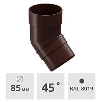 Колено трубы 45° Docke Premium 85 мм, шоколад (RAL 8019)