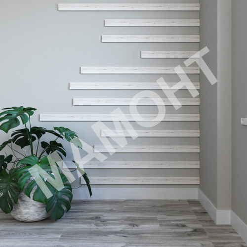 Интерьерная рейка МДФ STELLA Бриона Белая 16 x 40 x 2700 мм - Фото 6