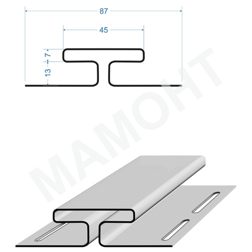 H-профиль Docke LUX 3 м, фундук