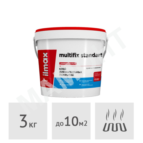 Клей для напольных покрытий ilmax multifix standart, 3 кг