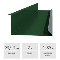 Планка примыкания нижняя 250х122х2000 мм (RAL 6005, зеленый)
