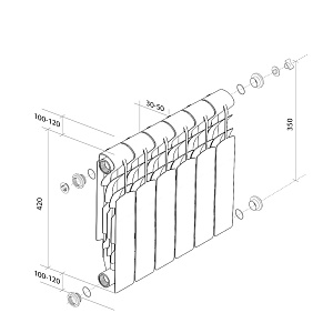 Радиатор алюминиевый Royal Thermo Revolution 350 (белый)