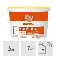 Клей ПВА строительный Kapral V-10, 3 кг