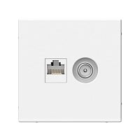 Розетка Systeme Electric ARTGALLERY двойная ТВ + компьютерная RJ45, белый