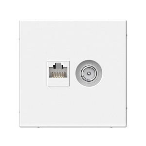 Розетка Systeme Electric ARTGALLERY двойная ТВ + компьютерная RJ45, белый