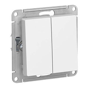 Выключатель Systeme Electric ATLASDESIGN 2-клавишный перекрестный, белый