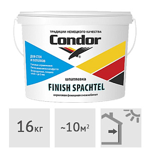 Шпатлевка готовая к применению Condor Finish Spachtel, 16 кг