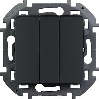Выключатель Legrand INSPIRIA 3-клавишный, антрацит