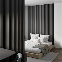 Интерьерная рейка МДФ STELLA Милана Black Edition 20 x 30 x 2700 мм