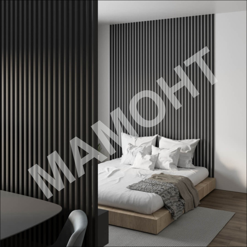 Интерьерная рейка МДФ STELLA Милана Black Edition 20 x 30 x 2700 мм - Фото 5