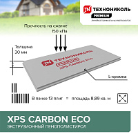 Экструдированный пенополистирол 3 см Технониколь Carbon Eco, 0,68 м2