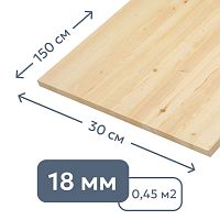 Щит мебельный 18 х 300 х 1500 мм