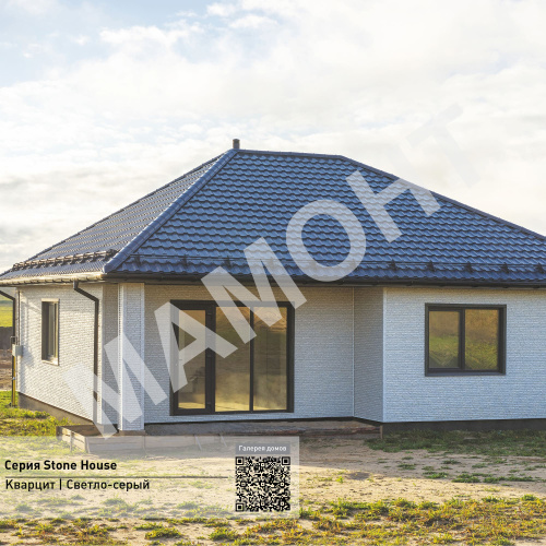 Фасадная панель Ю-Пласт Stone House КВАРЦИТ Светло-серый - Фото 3