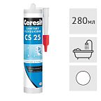 Силиконовый герметик Ceresit CS 25 санитарный (01) белый, 280 мл