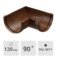 Угол желоба 90° Docke DACHA ПВХ 120 мм, светло-коричневый